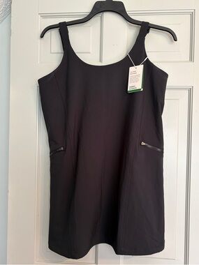 NEW Halara Medium Black Tank Zip-Pocket Dress